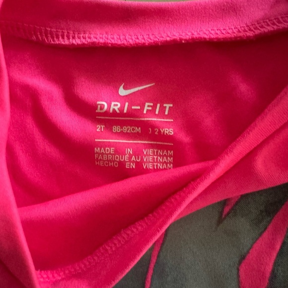 Nike Kids Bright Pink Dri-FIT Tee 2T - Picture 2 of 2